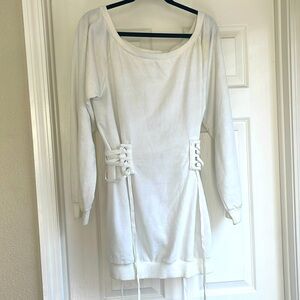 Long sleeve white corset styled dress